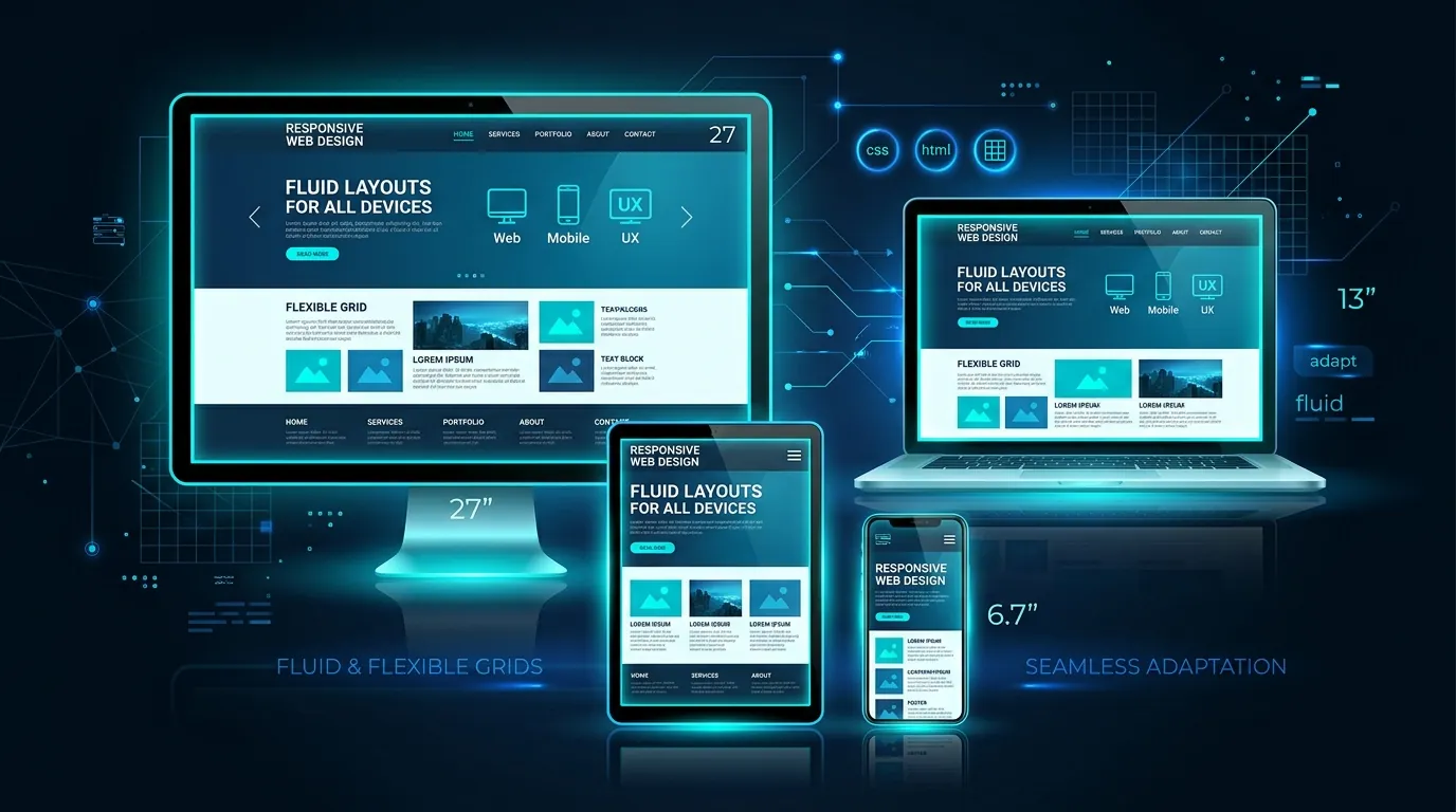 Multi-device responsive layout illustration